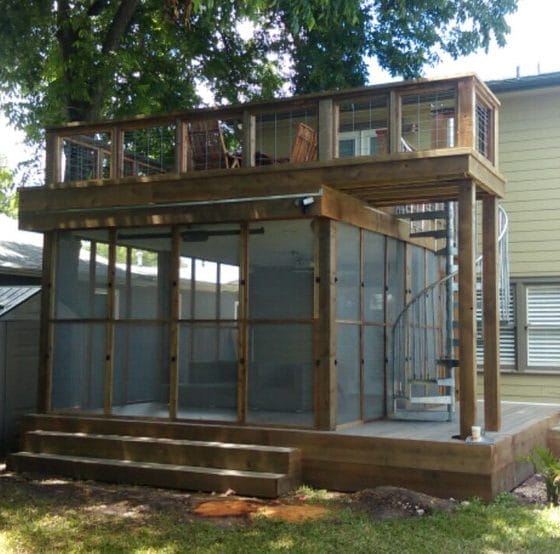 Modern Deck With Spiral Staircase